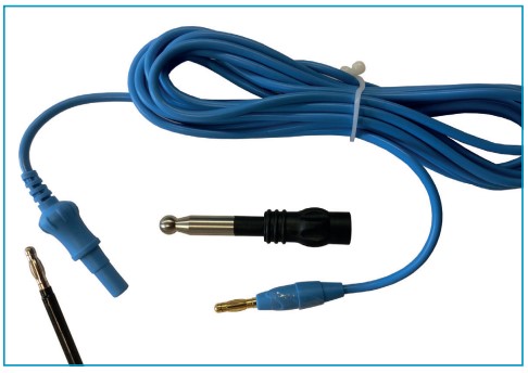 Laparoscopic Hook detachable universal cable, with both 4mm and 8mm monopolar pin connection