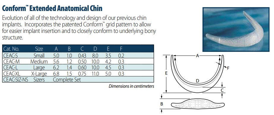 Implantech Conform Extended Anatomical Chin